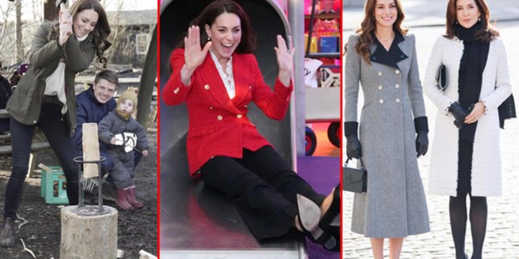 Çocuklarım beni çok kıskandı! Kate Middleton kaydıraktan kaydı, odun kesti, sonra saraya çıktı