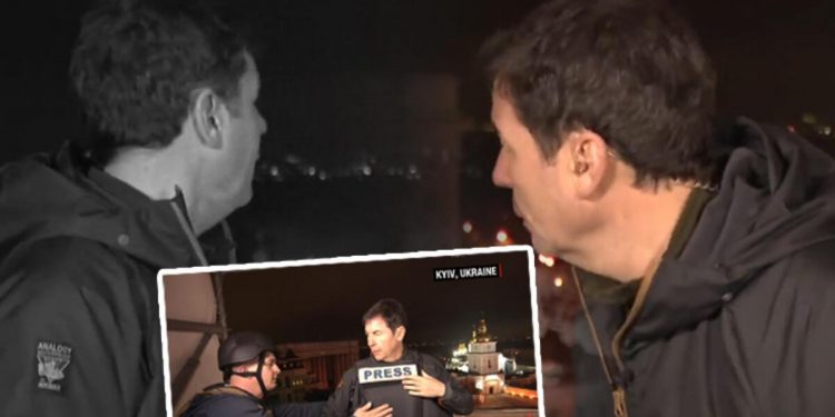 Kiev’de canlı yayında patlama sesleri! CNN muhabirinin sıkıntı anları…