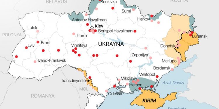 Rusya Ukrayna savaşının haritası! Nerelerde çatışma yaşanıyor?