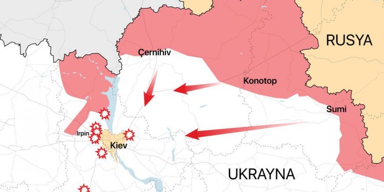 Haritalarla 14 günde Rusya Ukrayna savaşı… Irpin aşılırsa Kiev ne kadar dayanabilir?