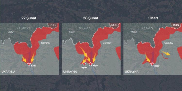 Haritalarla Rusya Ukrayna savaşının 7’nci günü… Şok sav: ‘Rus askerleri kendi araçlarının akaryakıt deposunu deliyor’