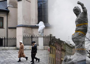 Kum torbaları, naylonlar, kartonlar… İşte ateş altındaki Ukrayna’da kültürel miras savunması!