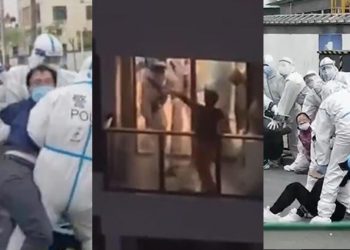 İnanılmaz imajlar… Şangay’da ‘Kovid çatışması’