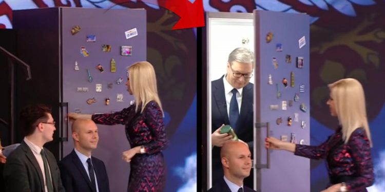 Sırbistan’da şaşırtan yayın! Cumhurbaşkanı canlı yayında buzdolabından çıktı