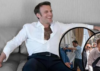 Toplumsal medya bu pozları konuşuyor… Macron hangi maço erkeği taklit ediyor?