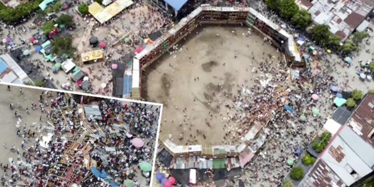 Kolombiya’da bir boğa güreşi etkinliğinde tribün çöktü: En az 4 meyyit