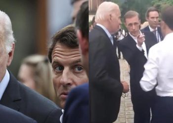 Macron Biden’a makus haberi verirken kameralara yakalandı! Jake Sullivan ortaya girdi fakat olmadı…