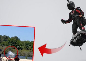 ‘Uçan Adam’  bu sefer göle çakıldı! İşte o anlar