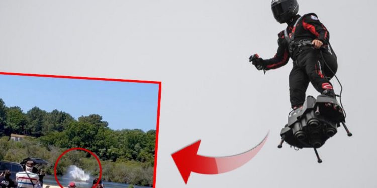 ‘Uçan Adam’  bu sefer göle çakıldı! İşte o anlar