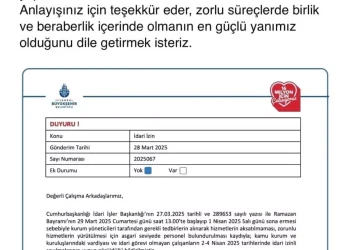 İBB’de KHK’lı Personellere Bayram Müsaadesi Verilmedi