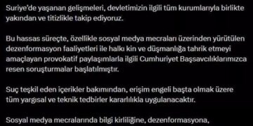 Bakan Tunç’tan Provokatif Paylaşımlara Soruşturma
