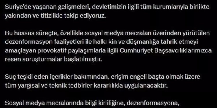 Bakan Tunç’tan Provokatif Paylaşımlara Soruşturma